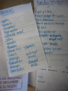 Groceries and a Tuesday To-do list
